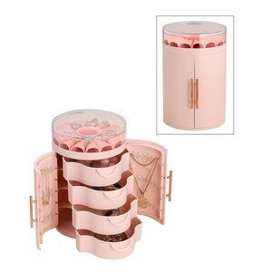 NEW - Pink 5 Layer Jewelry Storage Box for Women